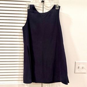 Kaarem navy blue lined tunic with side slits